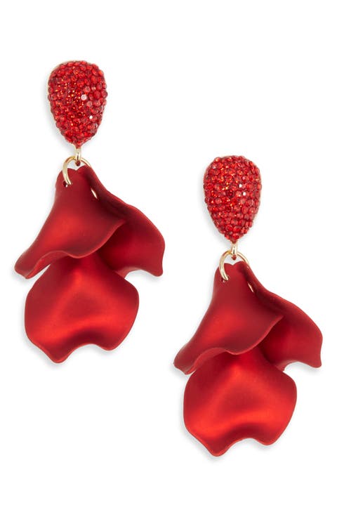 Crystal Petal Drop Earings