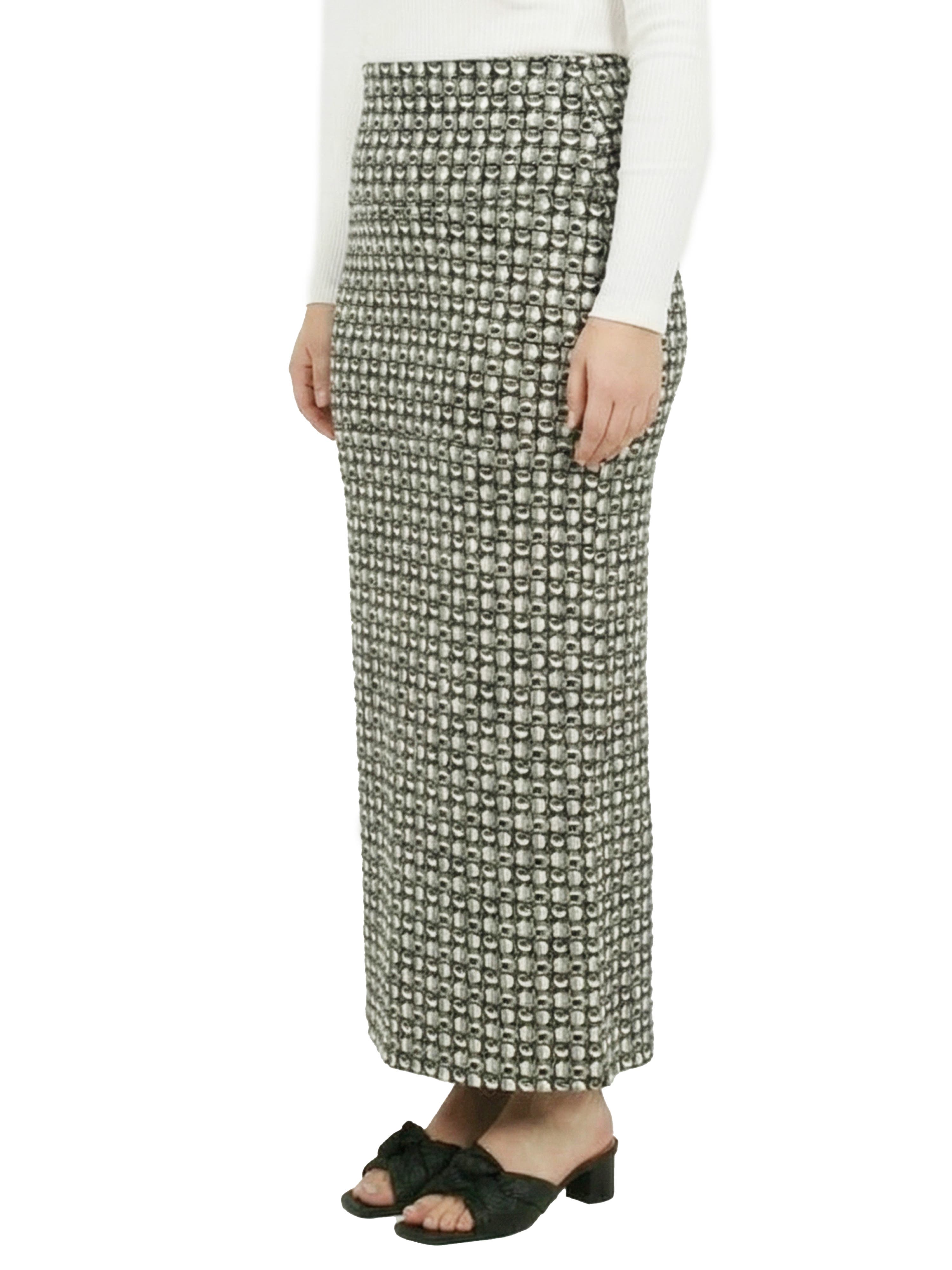 Curvy Essential Geometric Print Foldover Waist Maxi Skirt - image 2