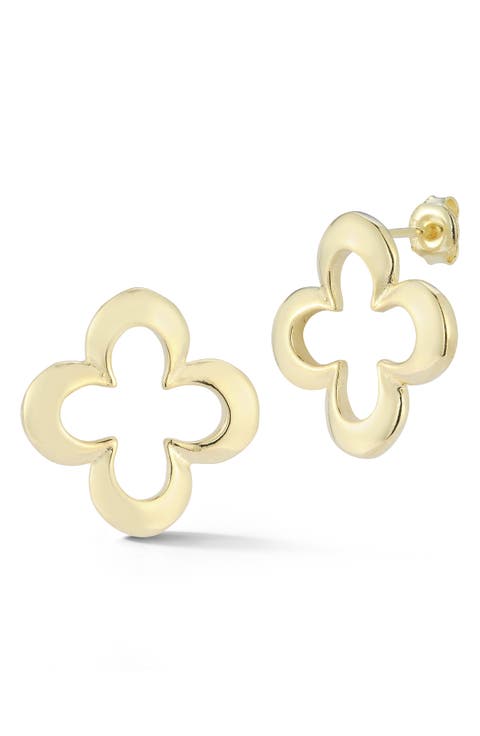 Open Clover Stud Earrings