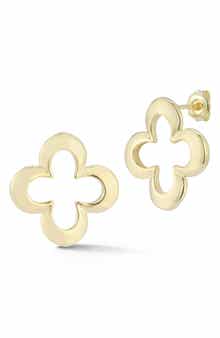 SPHERA MILANO Open Clover Stud Earrings