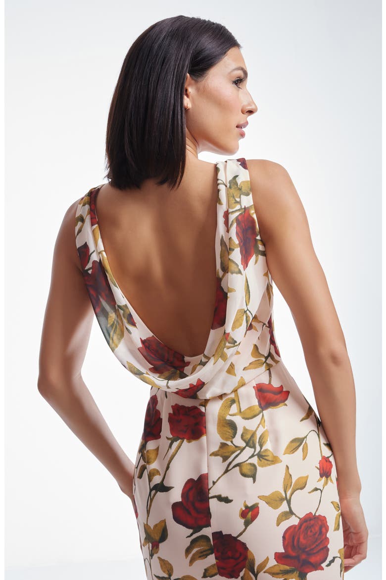 Cherilyn Floral Open Back Mermaid Gown, Alternate, color, CREAM MULTI