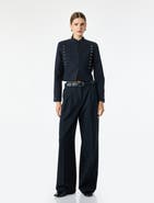 Koton Manadarin Collar Long Sleeve Napoleon Jacket with Button Detail
