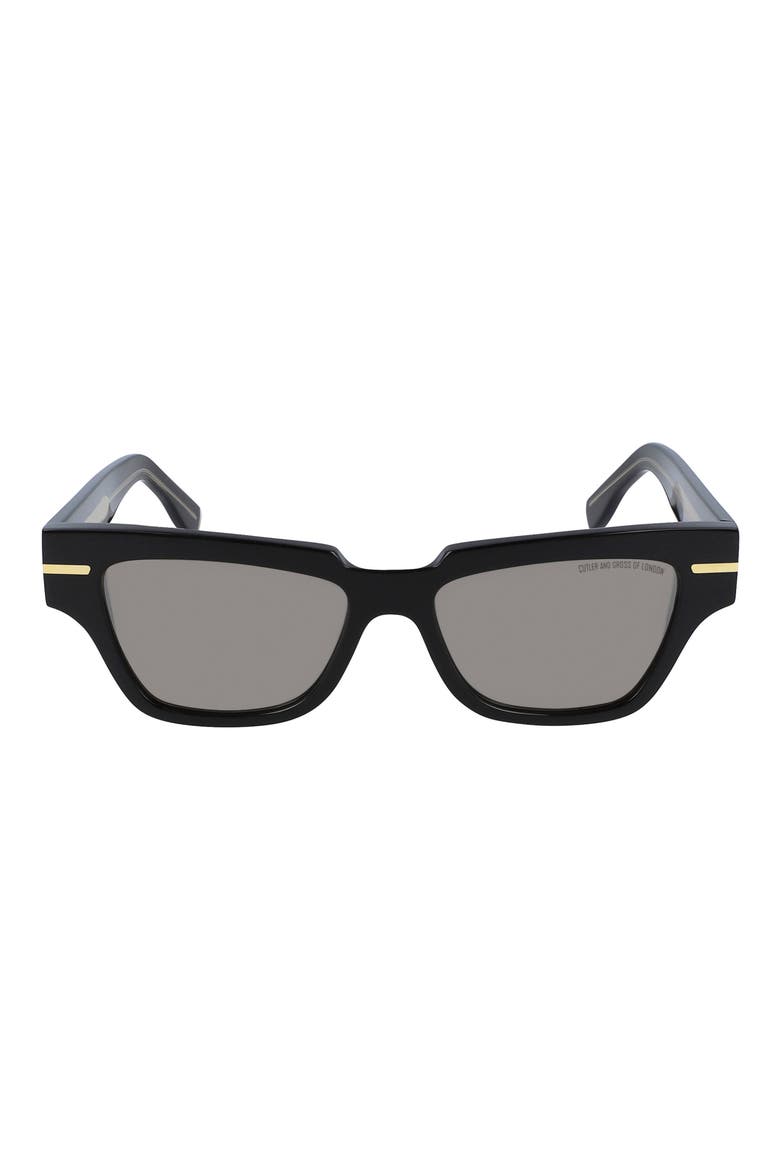 54mm Square Sunglasses, Main, color, BLACK TAXI