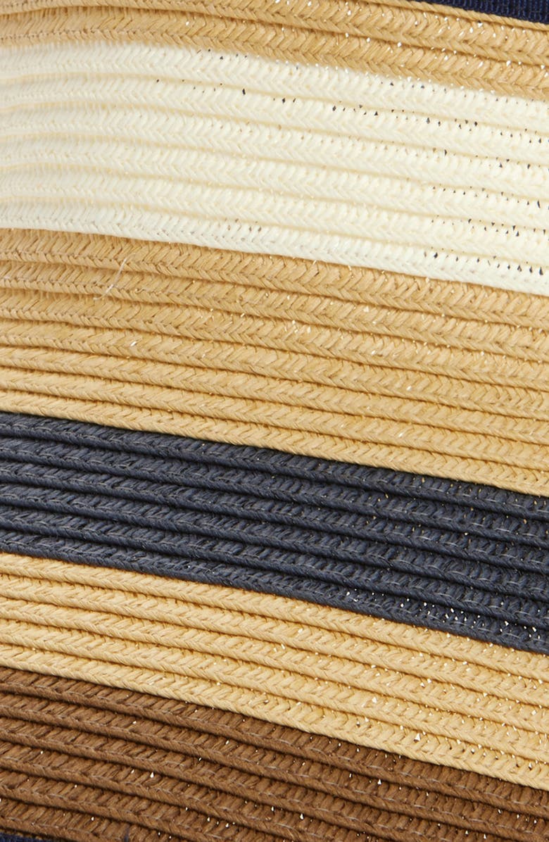 Cole Haan Stripe Packable Straw Visor, Alternate, color, Natural Multi