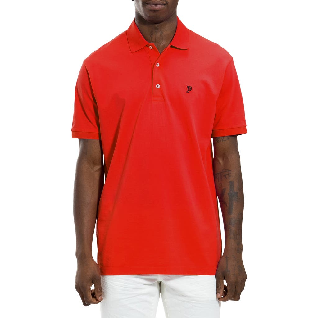 Purple Brand Monogram-print Polo Shirt In Red