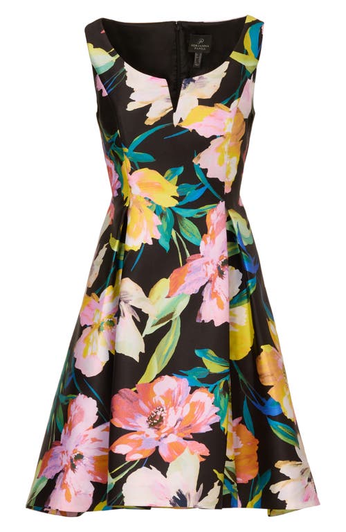 Adrianna Papell Floral Mikado Fit & Flare Dress In Multi
