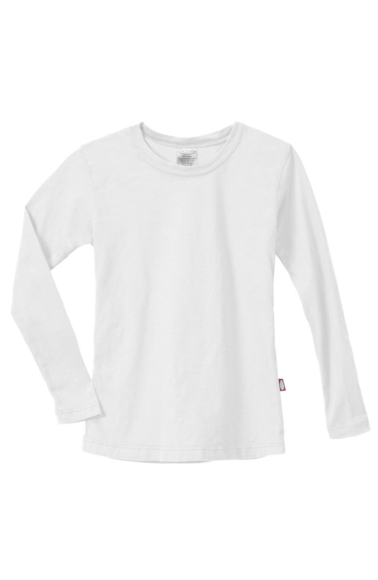 CITY THREADS Girls Long Sleeve Soft Cotton Jersey T-Shirt, Alternate, color, White