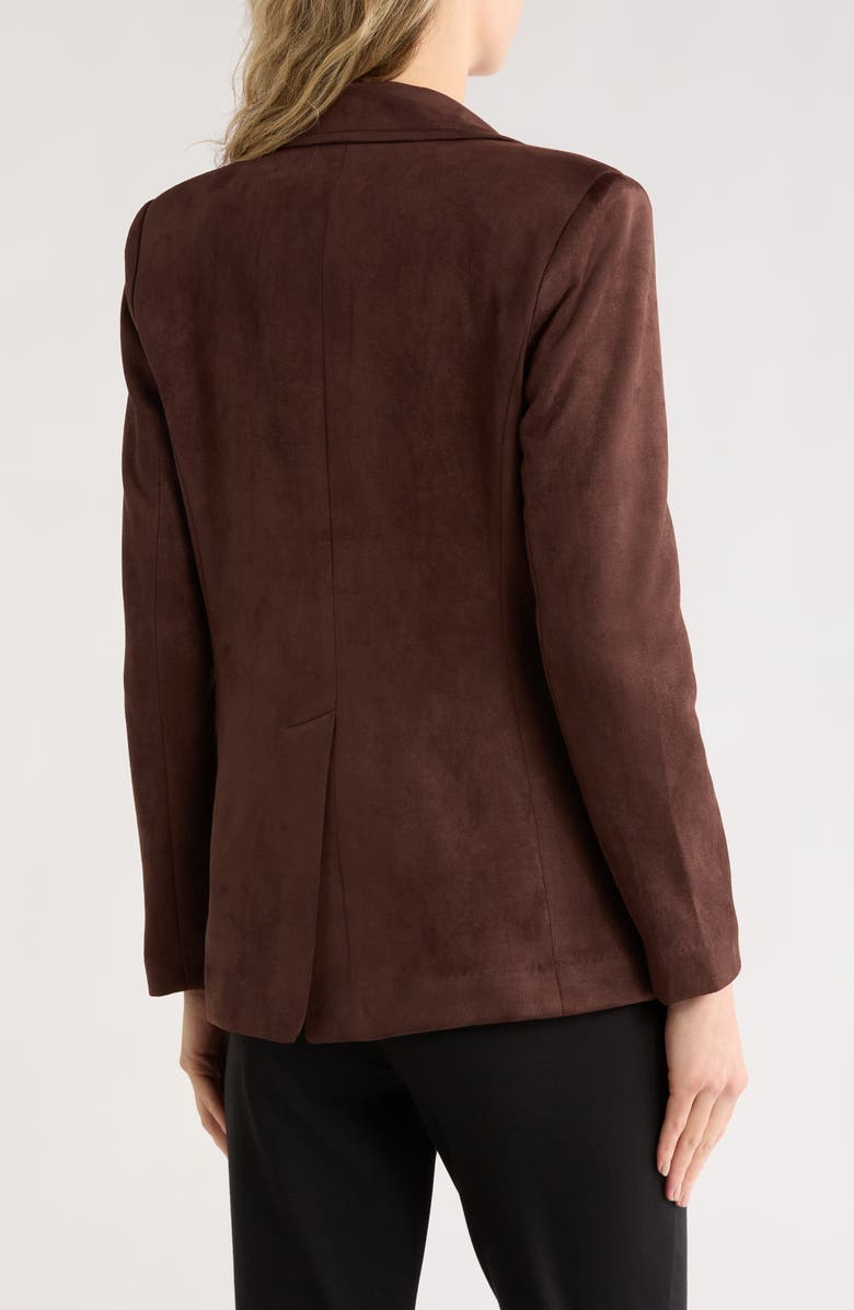 MAX STUDIO Faux Suede Blazer, Alternate, color, Dark Brown