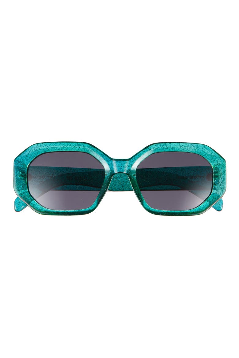 Geometric Sunglasses, Main, color, TEAL CRYSTAL GLITTER