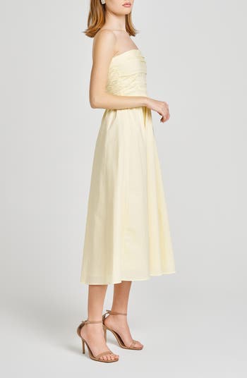 Sammie Pleat Strapless Stretch Cotton Sundress