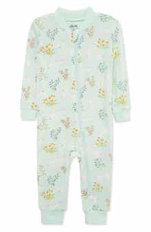 Little Me Bunnies Stretch Viscose One-Piece Zip Pajamas