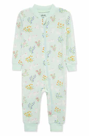 Little Me Bunnies Stretch Viscose One-Piece Zip Pajamas