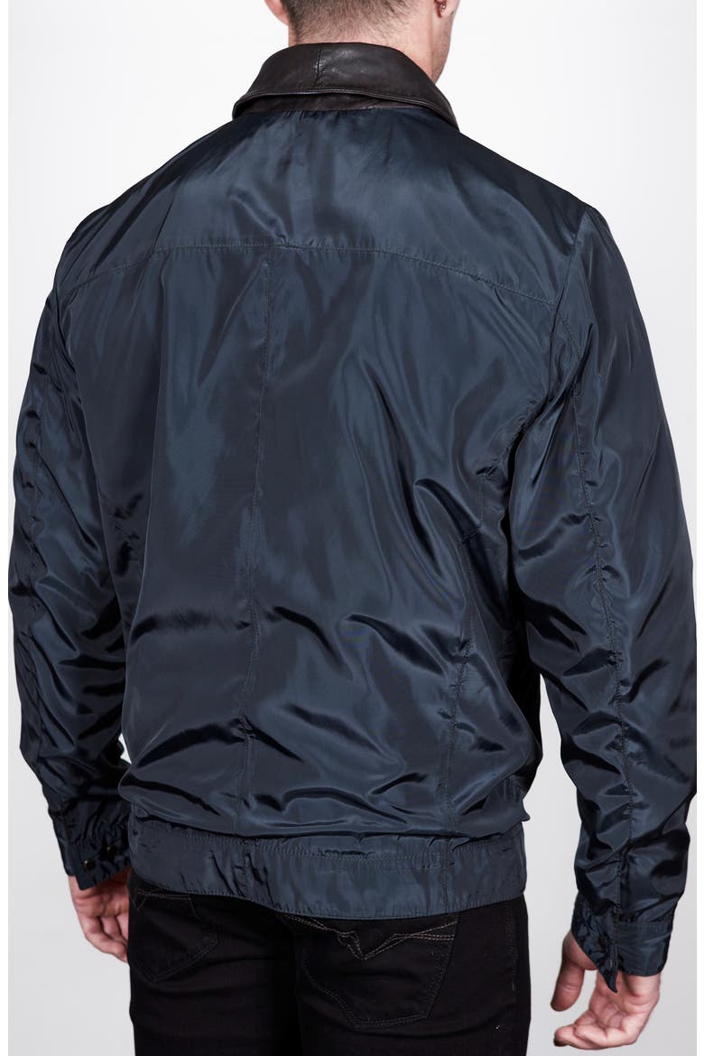 Reversible Leather Jacket, Alternate, color, BROWN/ NAVY