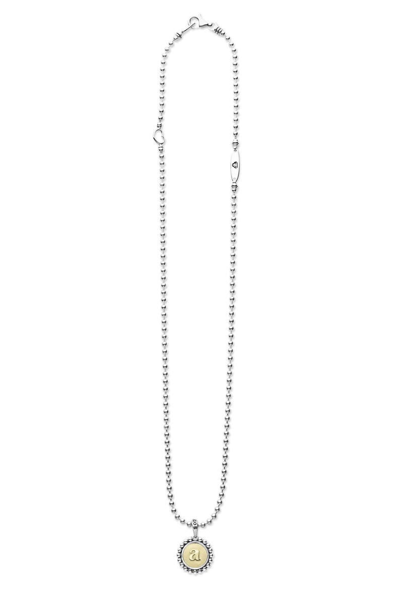 Signature Caviar Initial Pendant Necklace, Alternate, color, A TWO-TONE
