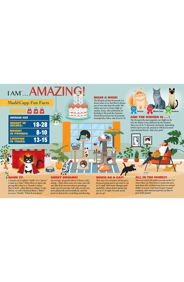 Madd Capp I Am Cat 550 Piece Puzzle Feline Shaped Animal Jigsaw, 30 X 30", Alternate, color, Multicolored