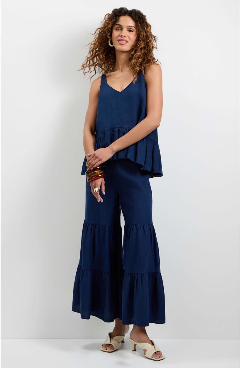 Trina Turk Bosco Tiered Ruffle Top, Alternate, color, Ink