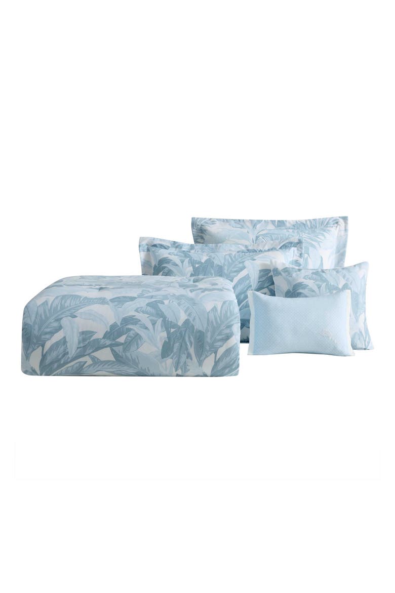 Palm Serenity Reversible Comforter & Sham Set, Main, color, BLUE