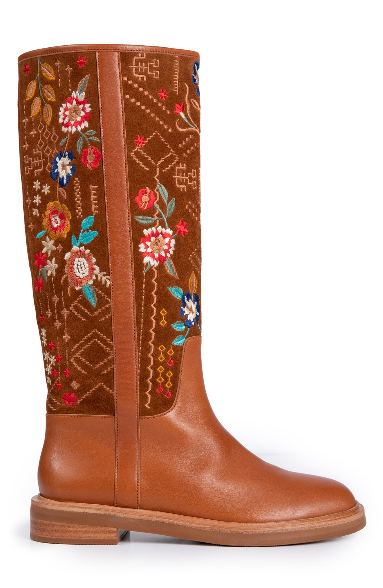 Johnny Was Olivia Embroidered Knee High Boot, Alternate, color, 