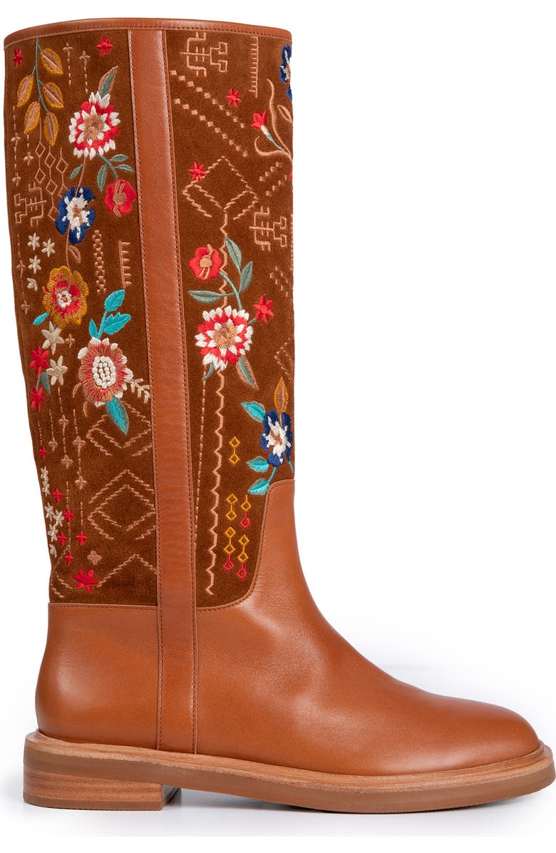 Johnny Was Olivia Embroidered Knee High Boot, Alternate, color,