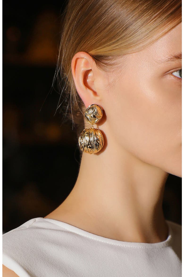Amulet Eye Earrings, Alternate, color, Gold