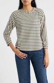 Wit & Wisdom Stripe Three Quarter Sleeve Top