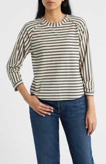 Wit & Wisdom Stripe Three Quarter Sleeve Top