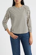 Wit & Wisdom Stripe Three Quarter Sleeve Top