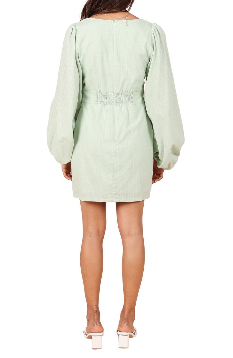 Petal & Pup Emilina Long Sleeve Cotton Minidress, Alternate, color, Sage