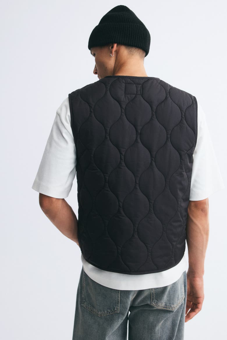 Quilted Vest, Alternate, color, Black