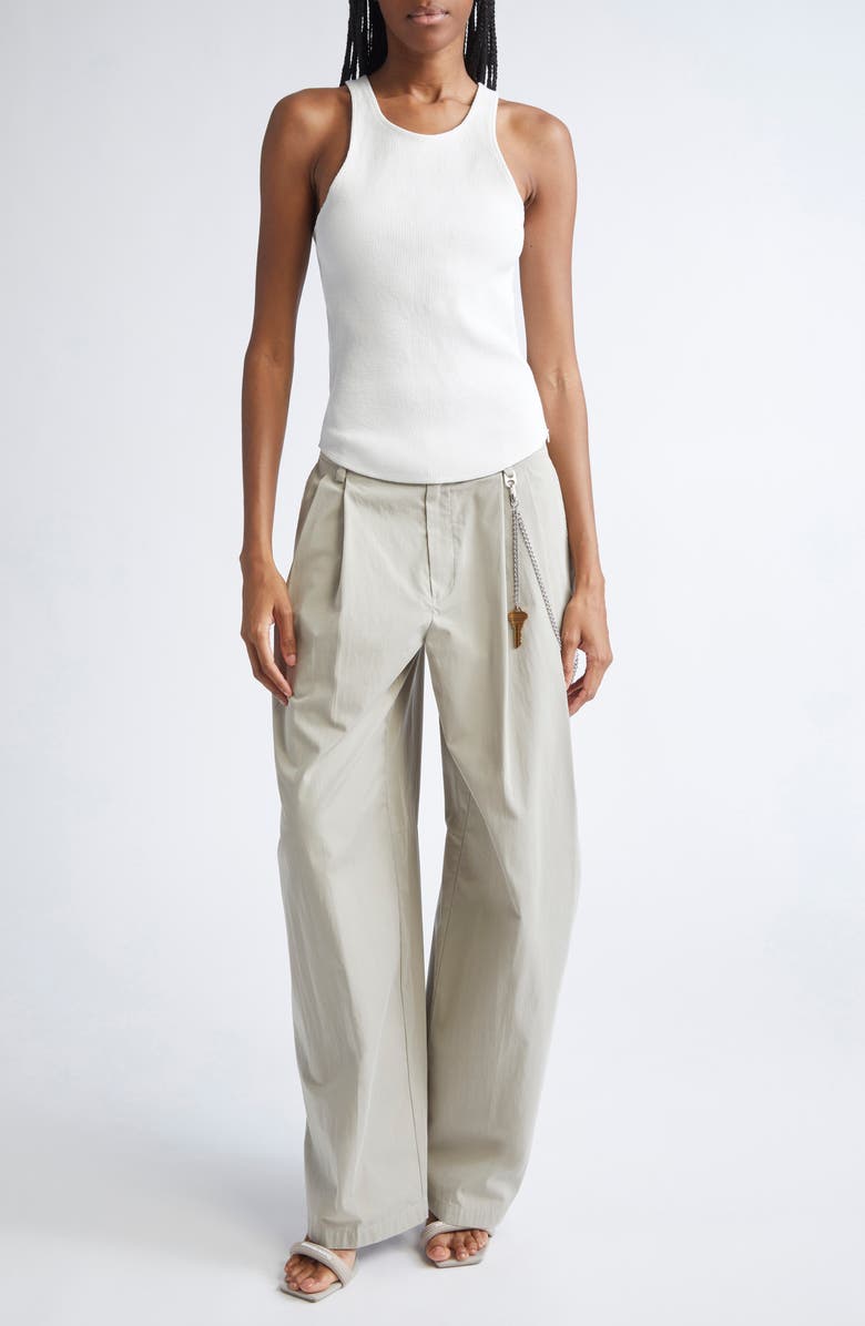 Alexander Wang Racerback Stretch Cotton Rib Tank, Alternate, color, White