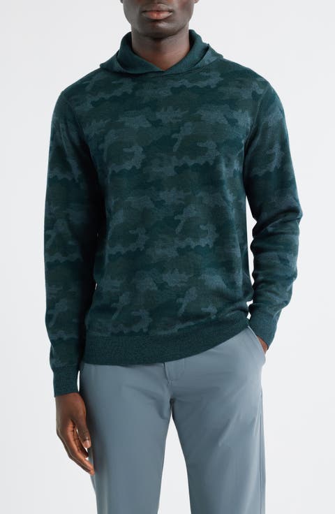 Camouflage Reversible Merino Wool Hoodie Sweatshirt