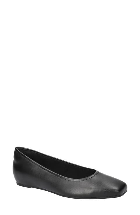 Crescent Faux Leather Skimmer Flat