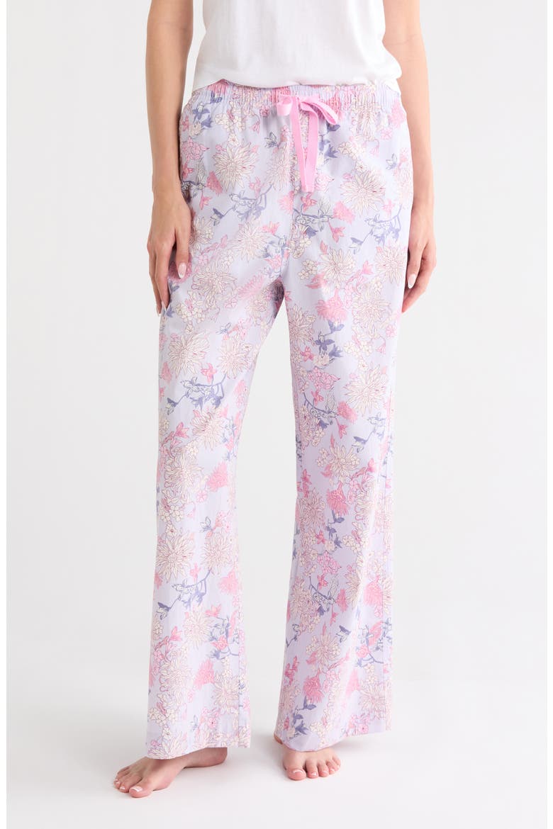 Cotton Poplin Pajama Pants, Main, color, PURPLE WILD FLOWER