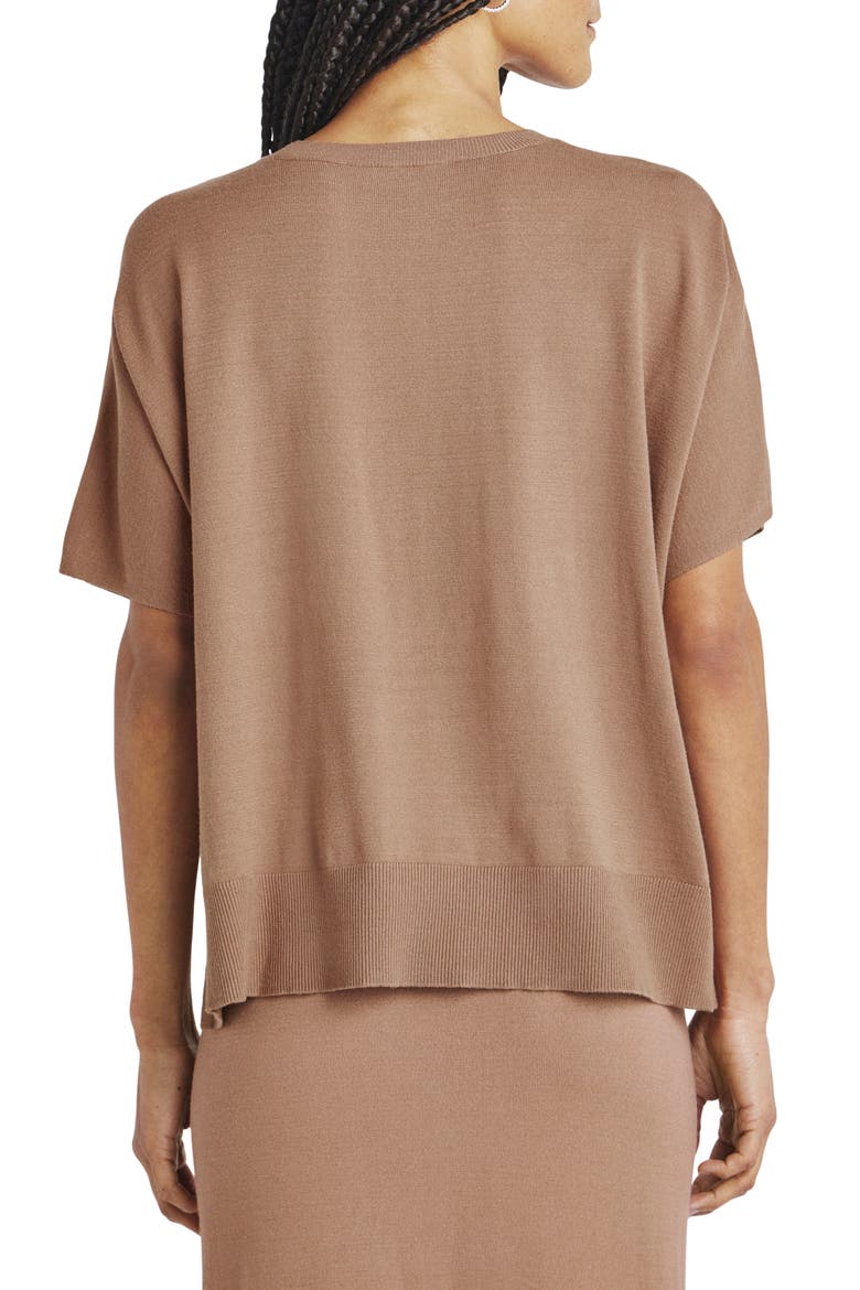 Veronica Short Sleeve Sweater, Alternate, color, MACCHIATO