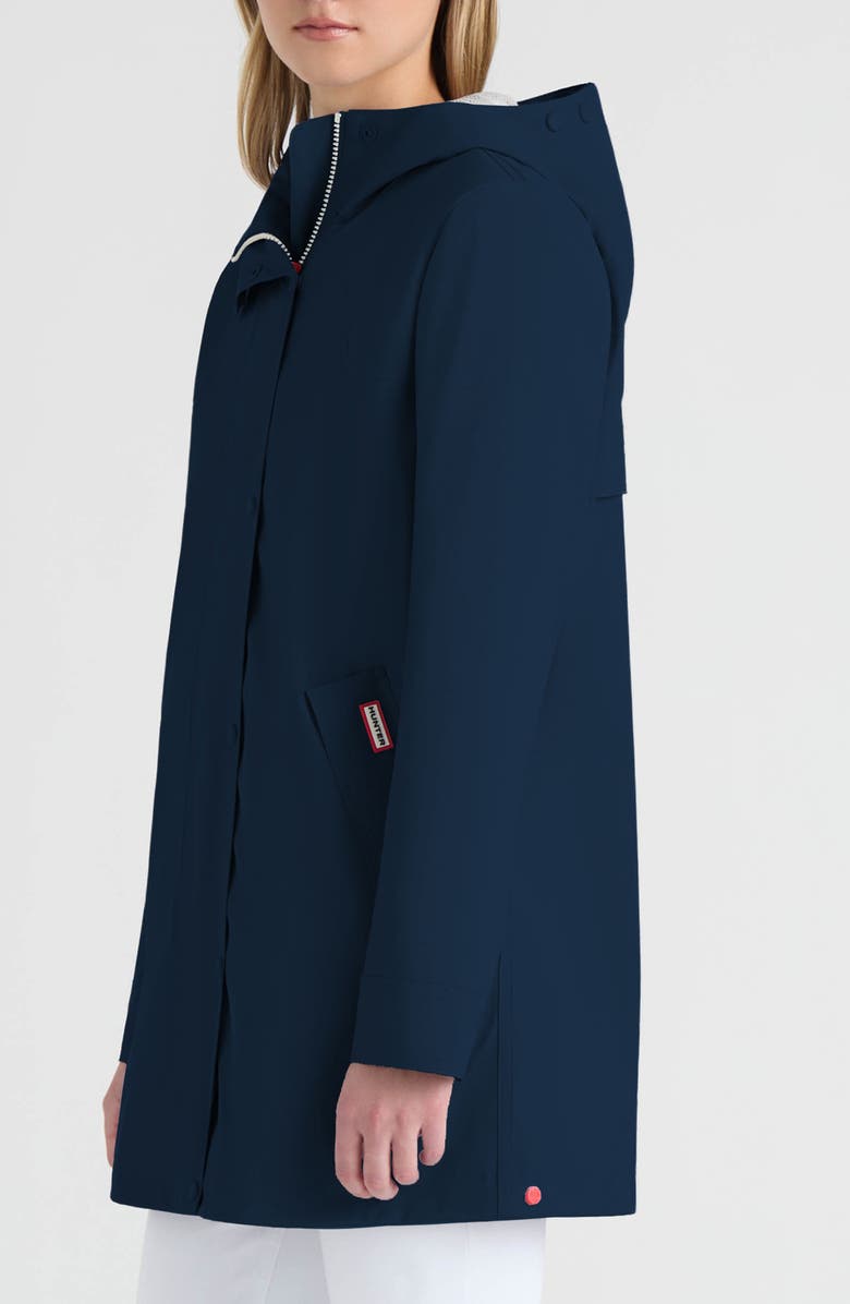 Hunter Acacia Waterproof Rubberized Rain Jacket, Alternate, color, Midnight