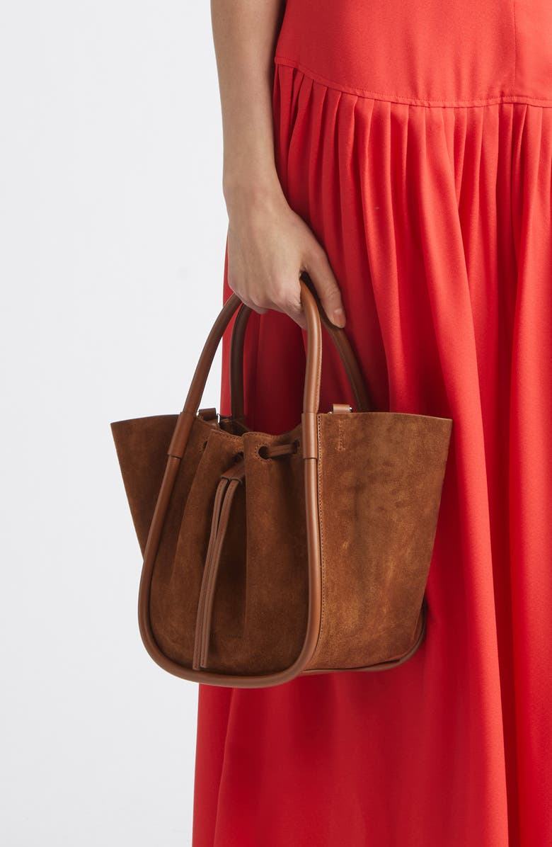 Proenza Schouler Small Ruched Leather Tote, Alternate, color, Saddle