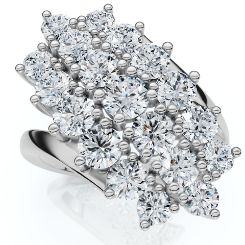 Astra 2Ct Diamond Cluster Cocktail Waterfall Women's Ring 10K Gold Lab Grown