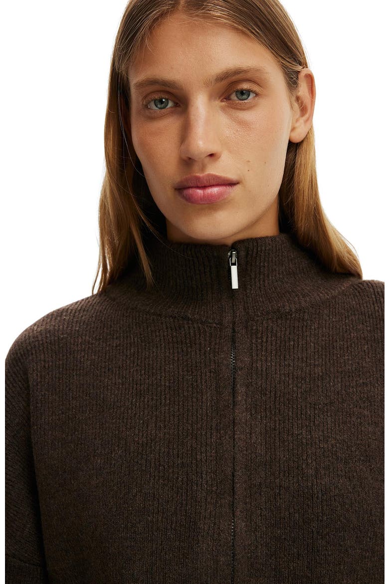 Women's Luxe Tuck Hem Bomber, Alternate, color, Dark Oak Marle