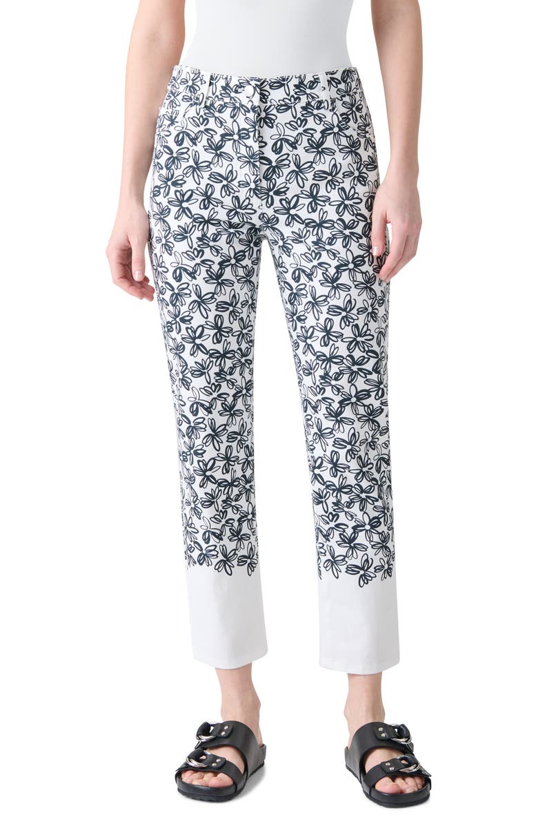 Akris punto Maru Daisy Tapered Leg Ankle Jeans, Main, color, Cream-Black