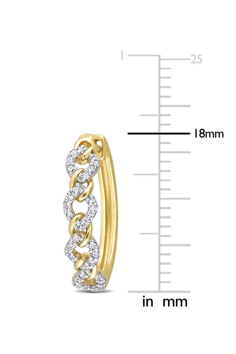 Diamond Two-Tone Link Hoop Earrings, Alternate, color, WHITE