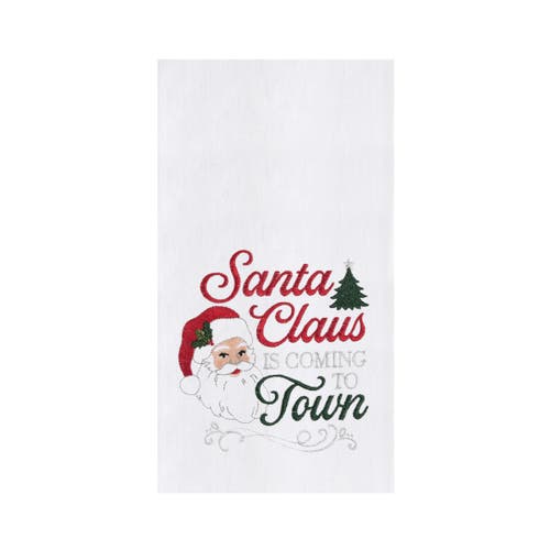 C & F Home C&f Home Santa Is Coming To Town Towel In White