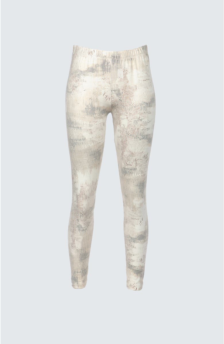 LUUKAA Luna Printed Cotton Jersey Leggings, Alternate, color, Ecru