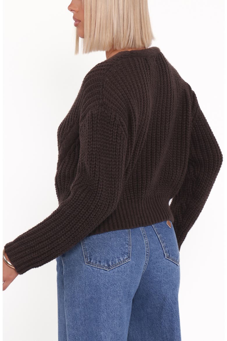 Henderson Chunky Knit Cardigan, Alternate, color, BROWN