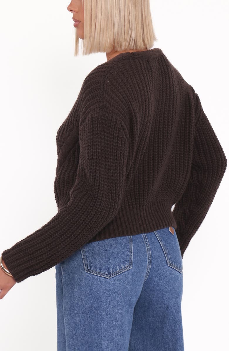 Petal & Pup Henderson Chunky Knit Cardigan, Alternate, color, Brown