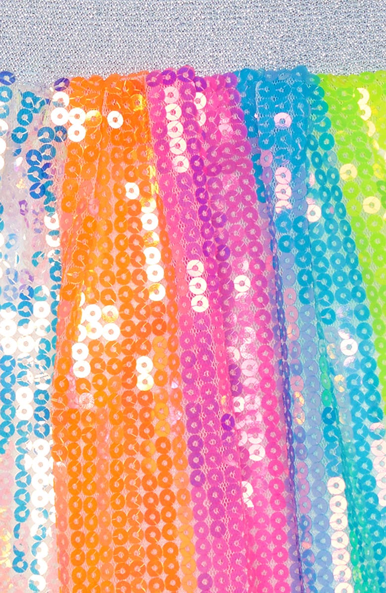 Lola + The Boys Kids' Stripe Sequin Skirt, Alternate, color, 