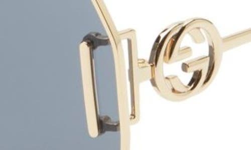 Gucci 64mm Novelty Oversize Square Sunglasses In Gold Gold Grey