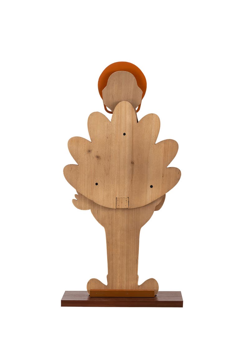 29.5"H Thanksgiving Wooden Football Turkey Porch Decor, Alternate, color, Brown