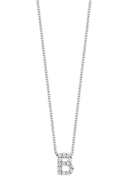 Bony Levy Diamond Pavé Initial Pendant Necklace In 18k White Gold - B