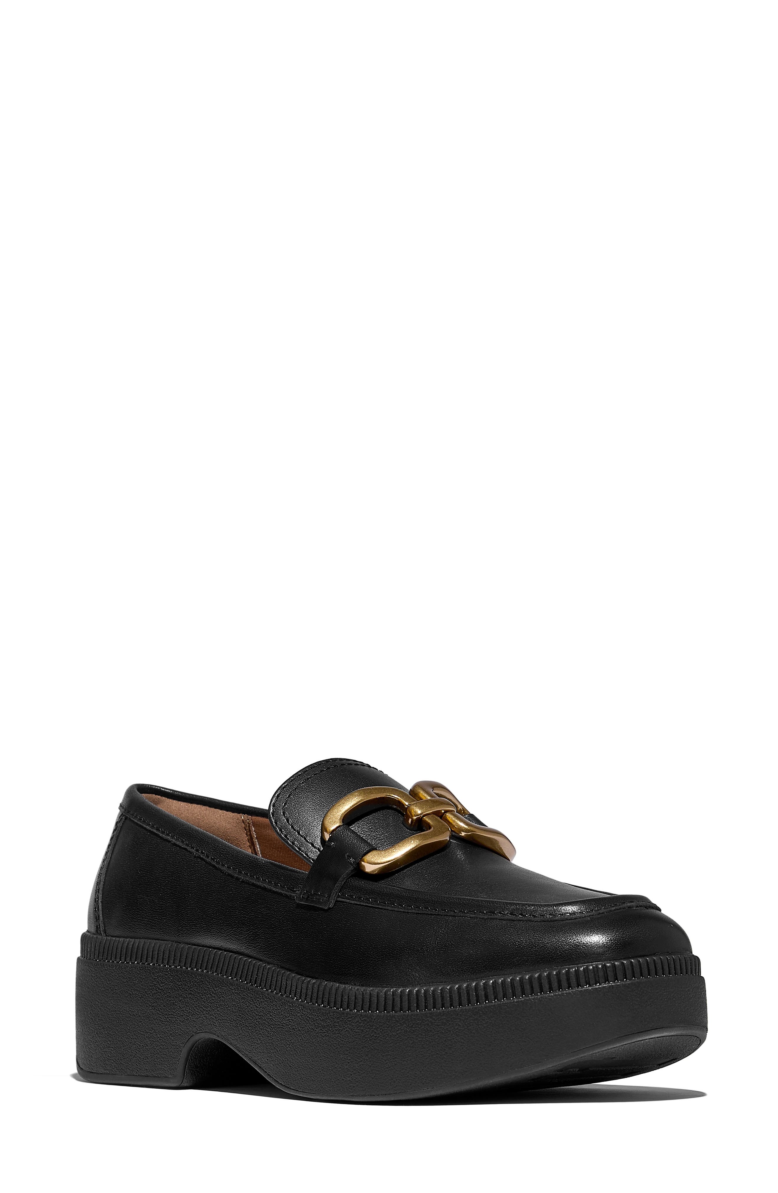 F-Luma Square-Chain Leather Loafer
