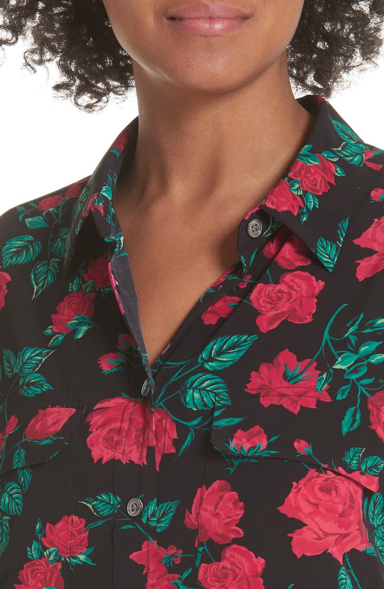 Equipment Slim Signature Floral Blouse, Alternate, color, 
